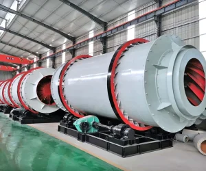 CE Automatic Three-Drum Rotary Drying Equipment for Biomass Fertilizer, Engine-Driven, Bearing