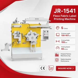 CE Certified JR-1541 5-Color Flexo Fabric Label Printing Machine for Apparel
