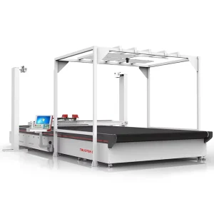 CNC Cutting Machine with Camera Nesting for Real Artificial and Multi-Layer Leather with Automatic Feeding