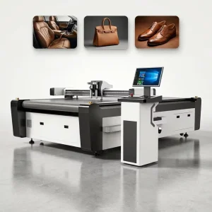 CNC Leather Cutting Machine for Genuine Leather, PU, Synthetic Materials and Shoe Uppers with Automatic Feed System