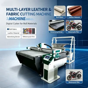 CNC Multi-Layer Digital Textile and Fabric Cutting Machine with Cloth Pulling Machine