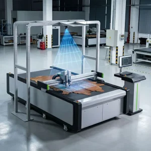 CNC Oscillating Knife Leather Cutting Machine with Camera and Auto Nesting for Genuine Leather