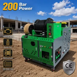Chain Drain Cleaning Machine Heavy Duty Industrial Sewer Pipe Cleaner Water Jet High Pressure Commercial