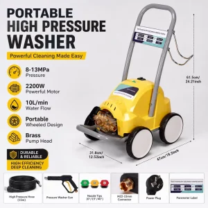 Commercial High Pressure Cleaner Mobile Electric Car Wash Machine Water Jet Blaster