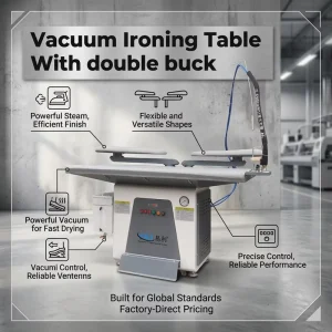 Commercial Tabletop Ironing Machine with Built-In Air Suction and Steam Boiler for Garment Factories