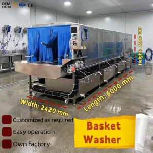 Continuous-Type Plastic Box Washer Machine and Turnover Basket Cleaning Equipment for Bakery Egg Trays