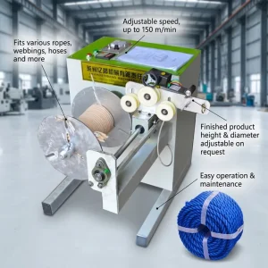 Customized Motor-Driven PE Rope Coil Winding Machine 220V/380V 150 m/min 750W 3-30 mm Rope