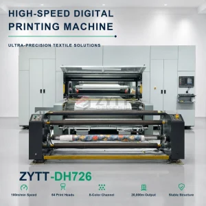 DH726 Wide Format Industrial Textile Printing Machine, 64 Heads, 8-Color Inkjet Printer
