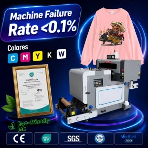 DTF Crystal Label Printer with Double Head Roll-Film Printing for A3