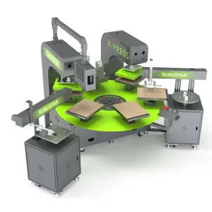 DTF Fully Automatic Rotating Heat Press Carousel Machine, 6-Station T-Shirt Transfer Printer