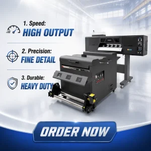 Digital T-Shirt Textile Printing Machine, Heat PET Film DTF Printer with Dual XP600, I1600, or I3200 Print Heads