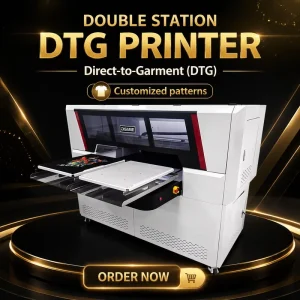 Dual-station Digital A3/A2 DTG Printer with Two Tables and Multi-heads