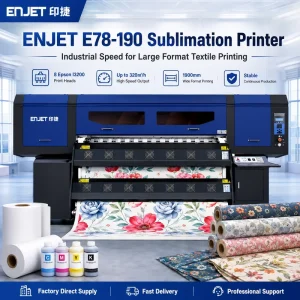 E78-190 4- or 8-Head Digital Textile Polyester Fabric Sublimation Printer, 2.2m, 2.6m, 3.2m