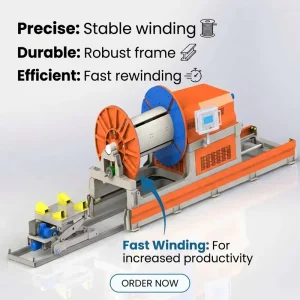 EC Grade Aluminum Rod Wire Rewinding Machine for Cable Manufacturing with PLC Control