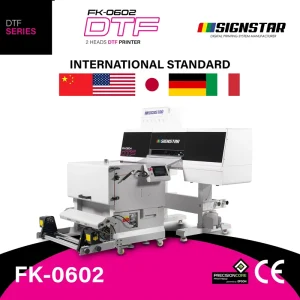 FK0602 DTF Printing Machine 2 Heads 500mm Width with Double Motor Feeding and Automatic Cleaning