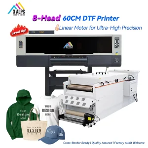 Factory Direct Supply 8-Head 60cm DTF Textile Printer with Automatic Powder Shaker for Fabric Garment Printing