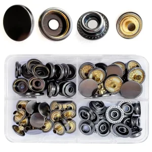 Factory Zinc Alloy 12mm 4-Part Press Snap Button for Abaya, Thobe, and Men’s Dresses