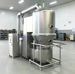 Food-Grade GMP and CE Standard Vertical Fluid Bed Dryer for Soy Products, Starch, and Milk Powder