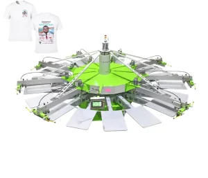 Fully Automatic 8-Color Rotary Silk Screen Printing Machine for Multicolor T-Shirt Printing with PLC