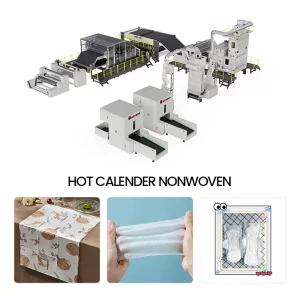Fully Automatic Hot Calender Nonwovens Production Line High Speed Thermal Bonding Machine for Clothing and Hot Air Cotton