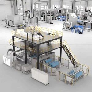 Fully Automatic Polypropylene Nonwoven Fabric Machine With Engine, 90 kW Production Capacity