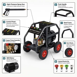 GZ-9T4 300 bar Electric High-Pressure Cleaning Machine with Induction Motor