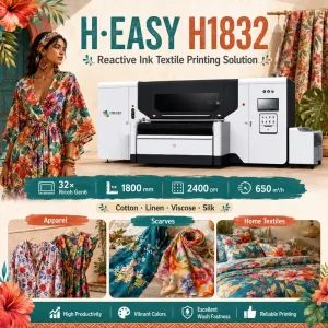 H-1832 1.8 m 32 Gen6 Heads Belt Type Direct Fabric Reactive Ink Digital Textile Printer for Cotton