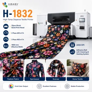 H-1832 Large-Format 1.8m Belt-Type High-Temperature Disperse Ink Direct-to-Fabric Digital Textile Printer for Soft Signage