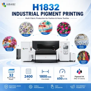 H-1832 Large Format 1.8m Belt Type Water Saving Pigment Ink Direct-to-Fabric R2R Digital Textile Printer for CVC Hoodies