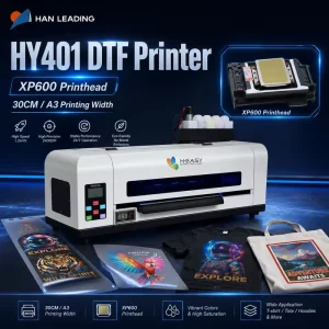 HY401 300 mm Desktop CMYK White Ink PET Film Transfer DTF Printer for Sweatshirt Tote Bag Cap Printing