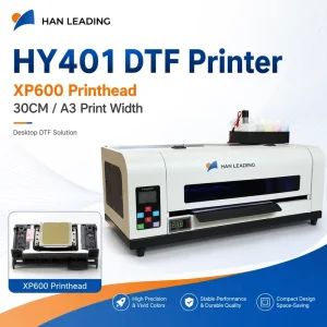 HY401 30cm A3 XP600 Printhead Pigment Ink Automatic PET Film Heat Transfer DTF Printer for Custom Logo Hat Canvas Bag
