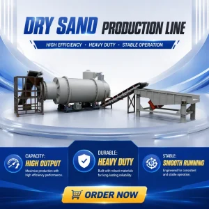 High-Capacity Three-Pass Rotary Sand Dryer for Foundry Silica Sand Processing