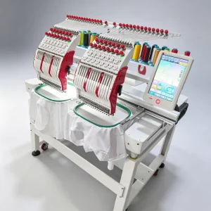 High-Speed Garment and Cap 2-Head 9/12/15-Needle Computer Embroidery Machine with Automatic Thread Cutting