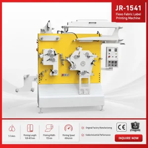 High-Speed JR-1541 5-Color Flexo Textile Label Printing Machine