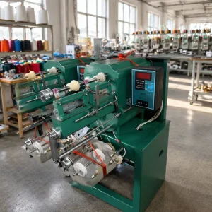 High Speed Semi-Automatic Motor Yarn Webbing Ribbon Rewinding Machine Textile Spool Equipment