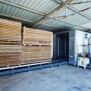 High Temperature Wooden Pallet Drying Kiln for Wood Heat Treatment, 80kW, 4500kg, Control System