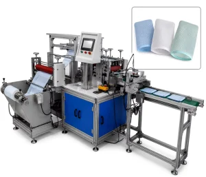 High Yield Nonwoven Bath Glove Manufacturing Machine Automatic Ultrasonic Weld Servo PLC OEM ODM