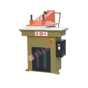 Hydraulic Shoes Upper Leather Edge Belt Strip Strap Swing Beam Die Cutting Press Machine with Motor Bearing