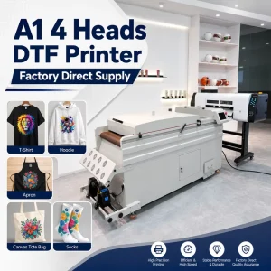 I3200 4-Head DTF Printer with PET Film Printing for Sportswear, Hoodie and Uniform Printing