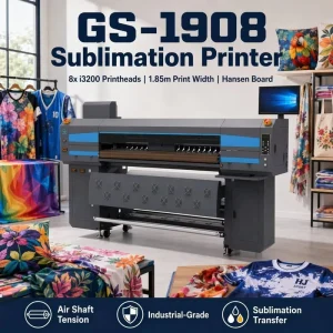Industrial 1.9m 8-Head I3200 Dye Sublimation Inkjet Printer for Polyester Fabric, Curtains and Textiles