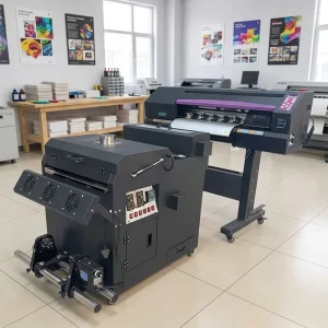 Industrial 24-Inch DTF Printer with 2 XP600 Heads, Powder Shaker and Dryer