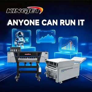 Industrial 24 Inch DTF Printer with Double I3200 Heads, Textile Printing Machine for Garments, Automatic Shaker and Oven Bundle