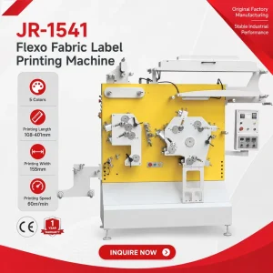Industrial Automatic JR-1541 5-Color Flexographic Fabric Label Printing Machine