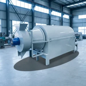 Industrial Automatic Rotary Drum Dryer with Engine, Stainless Steel, for Cocoa, Coffee Beans and Biomass