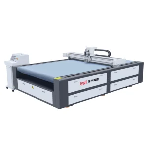 Industrial CNC Oscillating Knife Leather Cutting Machine with Servo Motor, Pump and Gear, 0.01 mm Precision, 120 mm Thickness