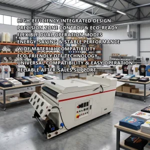 Industrial DTF Powder Shaker Dryer 650mm Media Width with Manual and Automatic Sensor Rewinding