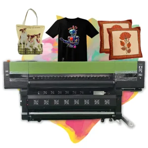 Industrial Digital Direct-Inkjet Large-Format Dye-Sublimation Textile Fabric Printer with T-Shirt Heat Press