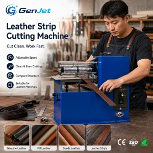 Industrial Double-Head Strip Cutting Machine with Speed Regulation for Leather, Plastic Film, Rubber, and Belts