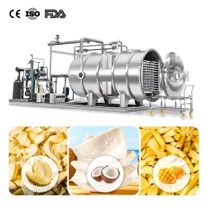 Industrial Freeze-Drying Machine for Food Processing, Large Capacity, SUS304 Stainless Steel, PLC-Controlled Gas Heating
