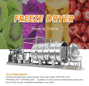 Industrial Freeze Drying Machine for Food Processing Large Capacity SUS304 Stainless Steel PLC Controlled Gas Heating